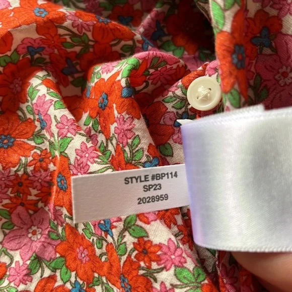 J.Crew Cotton voile tunic cover-up with side ties in brilliant blooms si… - Picture 14 of 14